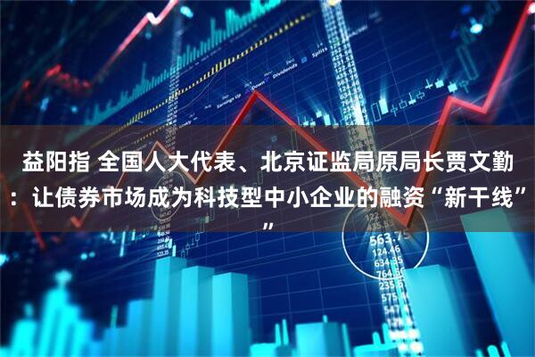 益阳指 全国人大代表、北京证监局原局长贾文勤：让债券市场成为科技型中小企业的融资“新干线”